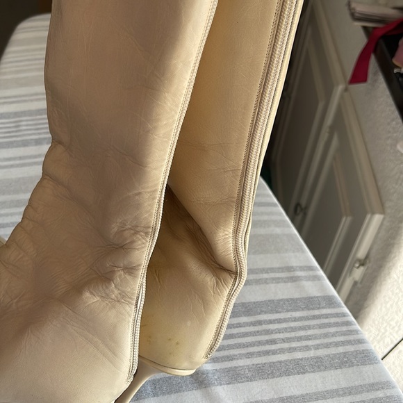 JIMMY CHOO HEELED BOOTS. Sz 37.5 (approx 7). Tan. Zip up back. See all photos! - Picture 6 of 16